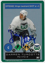Darren Turcotte Signed 1995-96 Playoff One-on-One Challenge Hockey Card - Hartford Whalers
