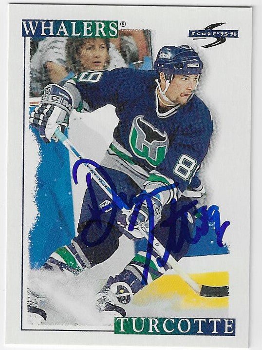 Darren Turcotte Signed 1995-96 Score Hockey Card - Hartford Whalers