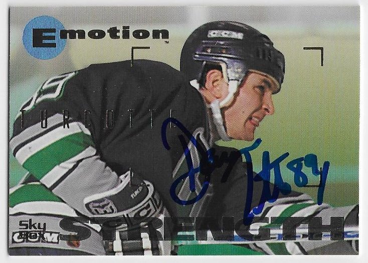 Darren Turcotte Signed 1995-96 Skybox E-Motion Hockey Card - Hartford Whalers