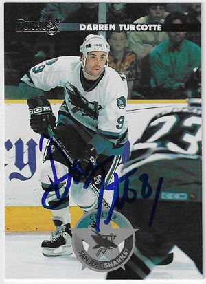 Darren Turcotte Signed 1996-97 Donruss Hockey Card - San Jose Sharks