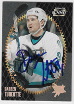 Darren Turcotte Signed 1996-97 Pinnacle Summit Hockey Card - San Jose Sharks