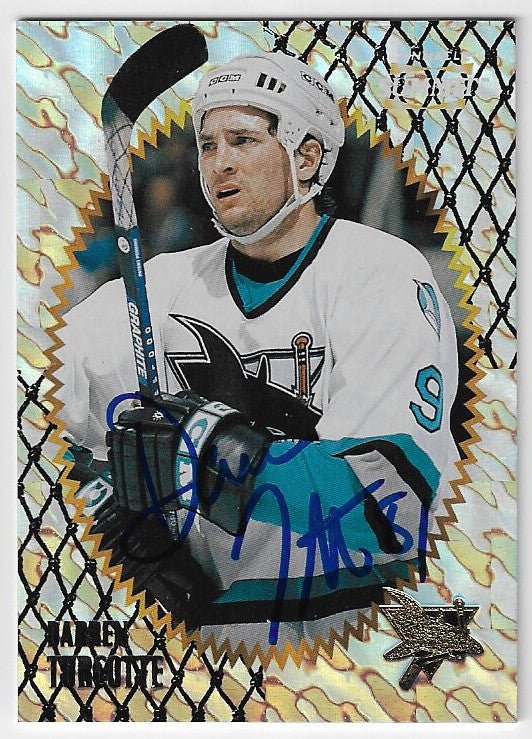 Darren Turcotte Signed 1996-97 Pinnacle Summit Metal Hockey Card - San Jose Sharks