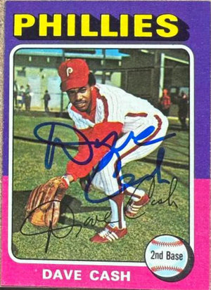 Dave Cash Signed 1975 Topps Mini Baseball Card - Philadelphia Phillies