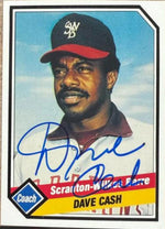 Dave Cash Signed 1989 CMC Baseball Card - Scranton Wilkes-Barre Red Barons