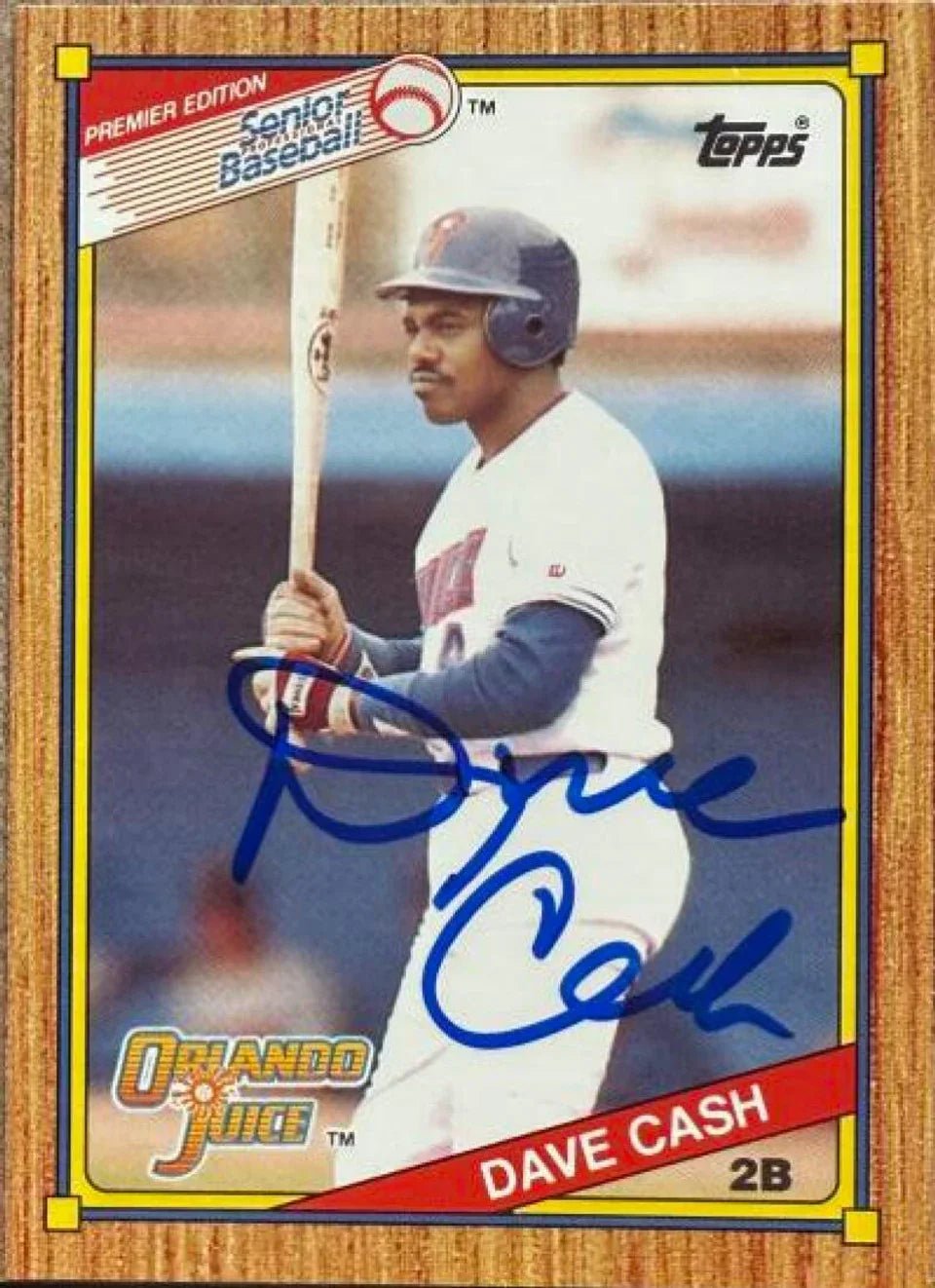 Dave Cash Signed 1989 Topps Senior League Baseball Card - Orlando Juice