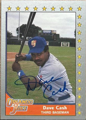 Dave Cash Signed 1990 Pacific Senior League Baseball Card - Orlando Juice