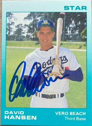 Dave Hansen Signed 1988 Star Baseball Card - Vero Beach Dodgers