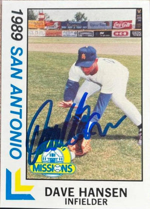 Dave Hansen Signed 1989 Best Baseball Card - San Antonio Missions