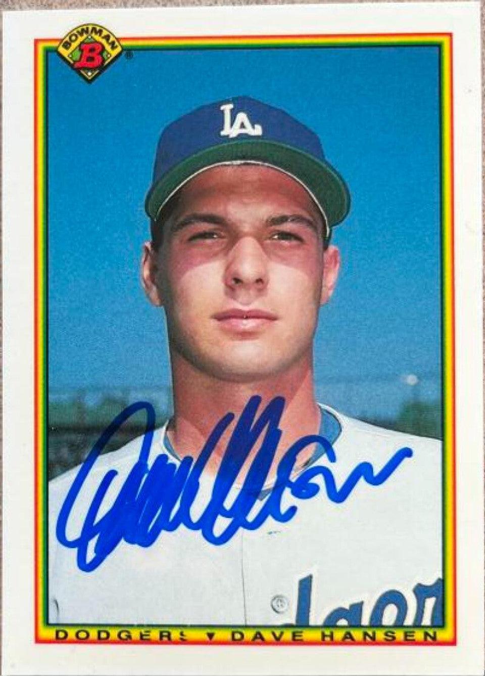 Dave Hansen Signed 1990 Bowman Baseball Card - Los Angeles Dodgers - PastPros