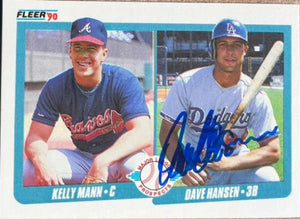 Dave Hansen Signed 1990 Fleer Baseball Card - Los Angeles Dodgers