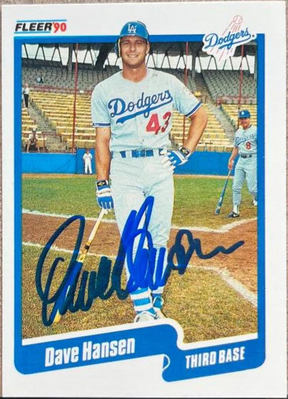 Dave Hansen Signed 1990 Fleer Update Baseball Card - Los Angeles Dodgers