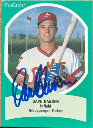 Dave Hansen Signed 1990 Pro Cards AAA All-Stars Baseball Card - Albuquerque Dukes - PastPros