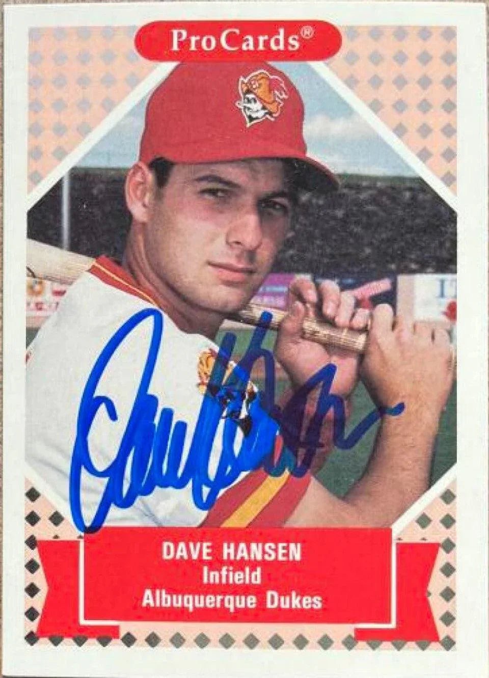 Dave Hansen Signed 1991-92 ProCards Tomorrow's Heroes Baseball Card - Albuquerque Dukes