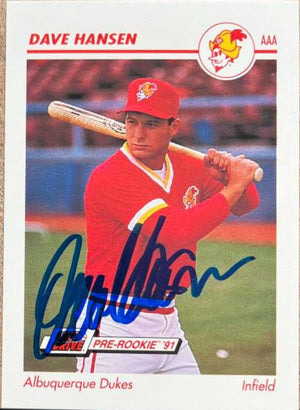 Dave Hansen Signed 1991 Line Drive AAA Baseball Card - Albuquerque Dukes - PastPros