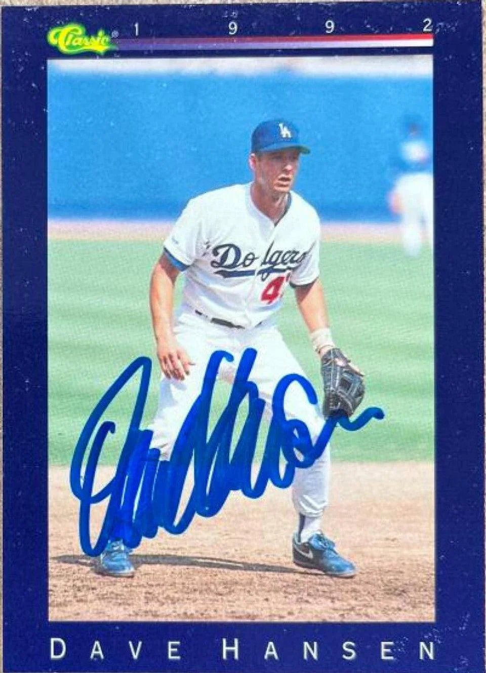 Dave Hansen Signed 1992 Classic Baseball Card - Los Angeles Dodgers