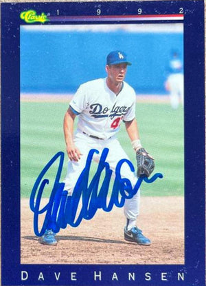 Dave Hansen Signed 1992 Classic Baseball Card - Los Angeles Dodgers - PastPros