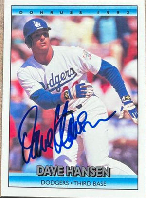 Dave Hansen Signed 1992 Donruss Baseball Card - Los Angeles Dodgers - PastPros