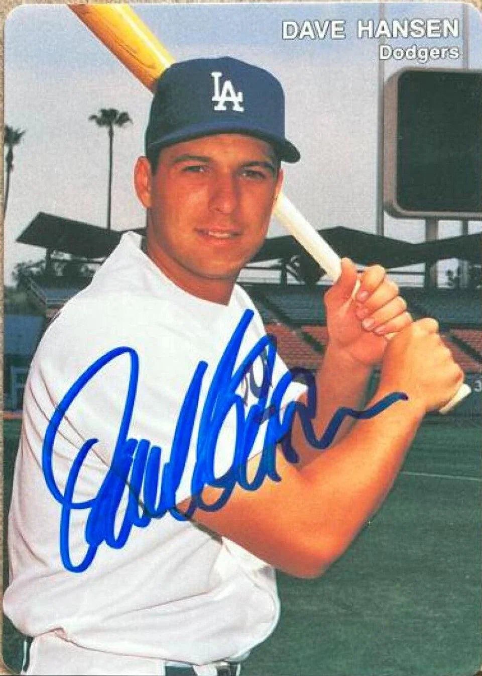 Dave Hansen Signed 1992 Mother's Cookies Baseball Card - Los Angeles Dodgers