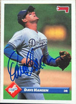 Dave Hansen Signed 1993 Donruss Baseball Card - Los Angeles Dodgers