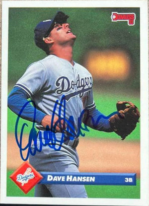 Dave Hansen Signed 1993 Donruss Baseball Card - Los Angeles Dodgers