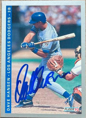 Dave Hansen Signed 1993 Fleer Baseball Card - Los Angeles Dodgers