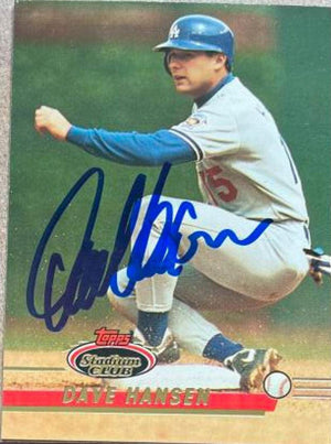 Dave Hansen Signed 1993 Stadium Club Baseball Card - Los Angeles Dodgers - PastPros