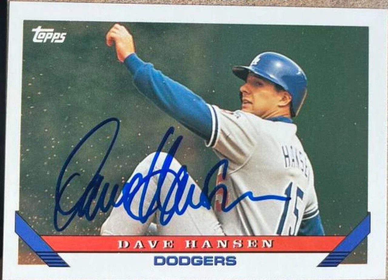 Dave Hansen Signed 1993 Topps Baseball Card - Los Angeles Dodgers