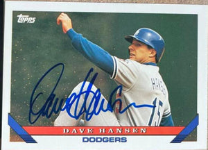 Dave Hansen Signed 1993 Topps Baseball Card - Los Angeles Dodgers