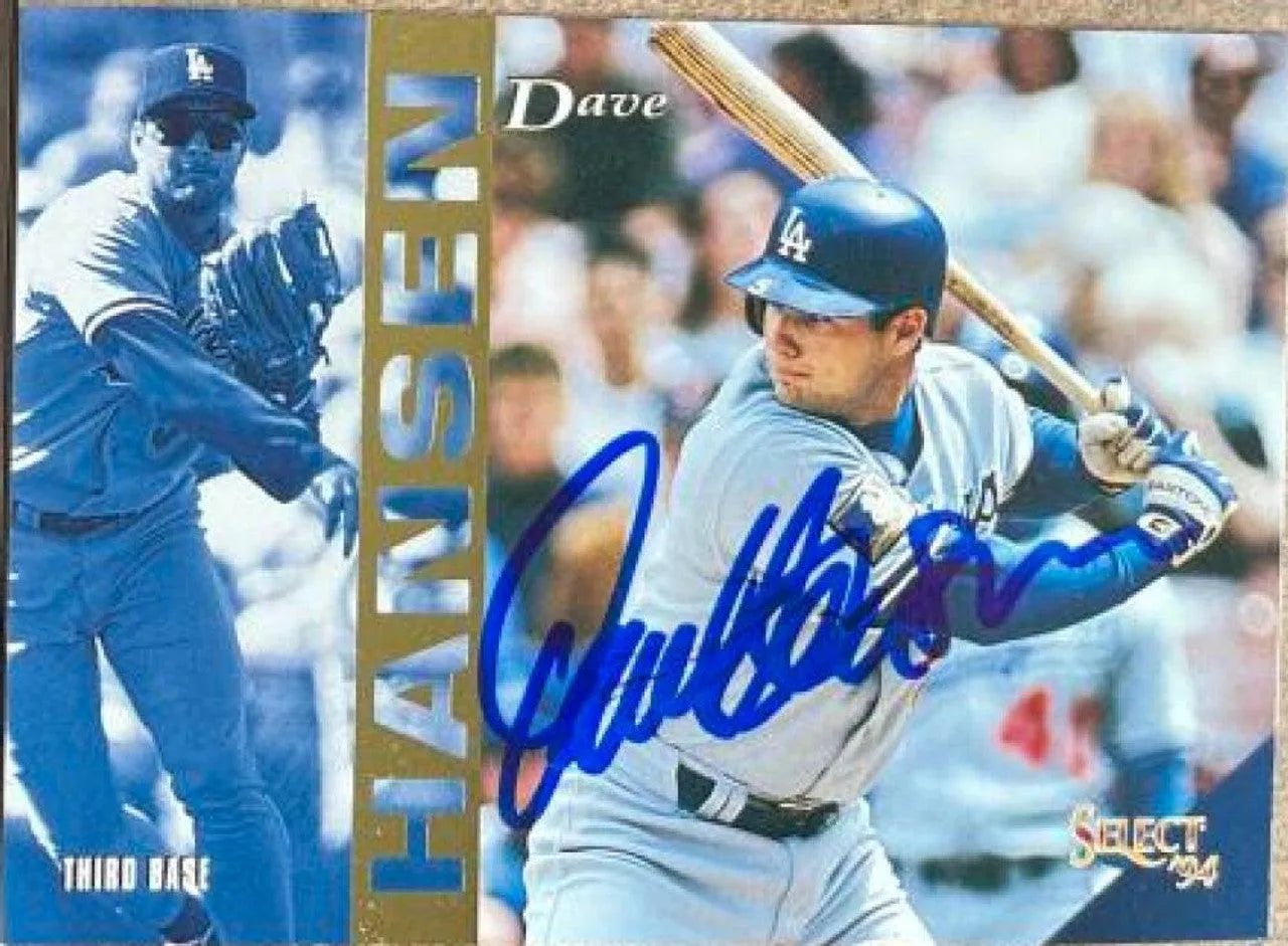 Dave Hansen Signed 1994 Score Select Baseball Card - Los Angeles Dodgers