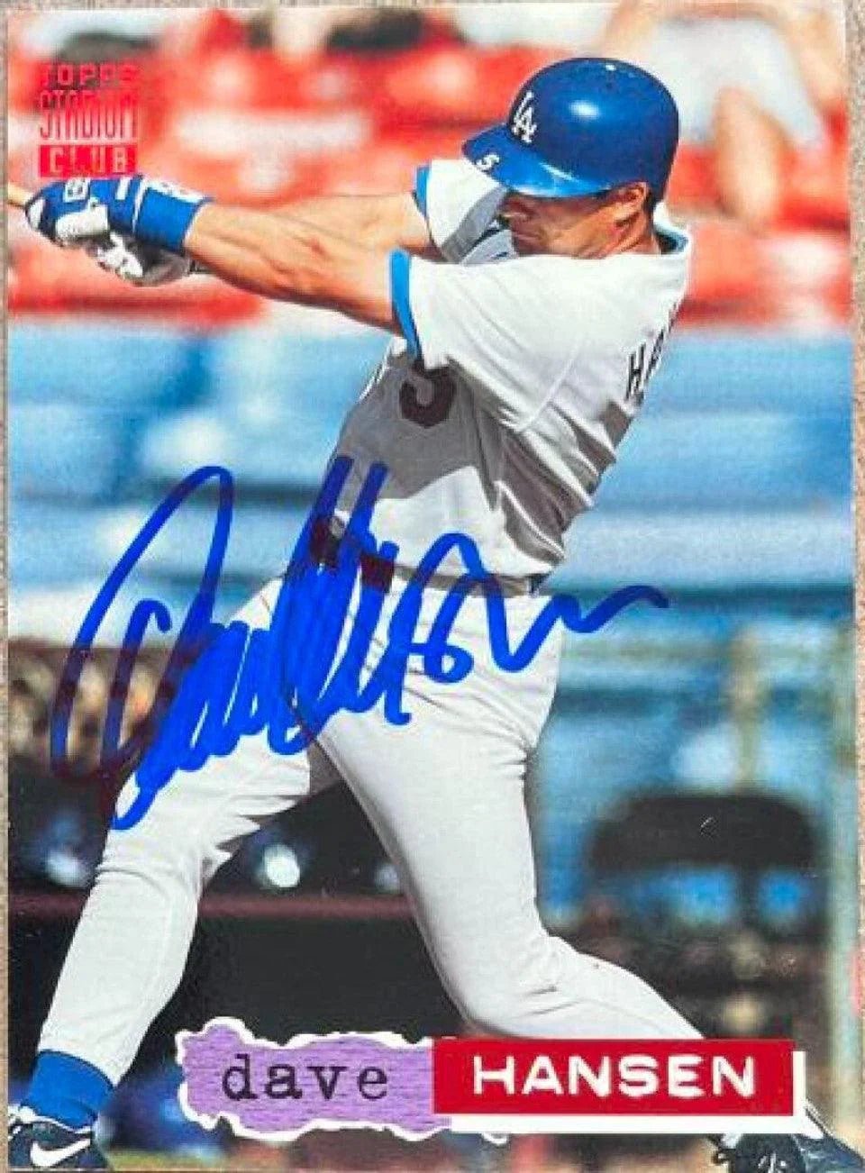 Dave Hansen Signed 1994 Stadium Club Baseball Card - Los Angeles Dodgers