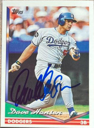 Dave Hansen Signed 1994 Topps Baseball Card - Los Angeles Dodgers - PastPros