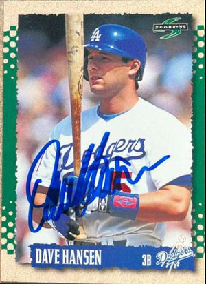 Dave Hansen Signed 1995 Score Baseball Card - Los Angeles Dodgers