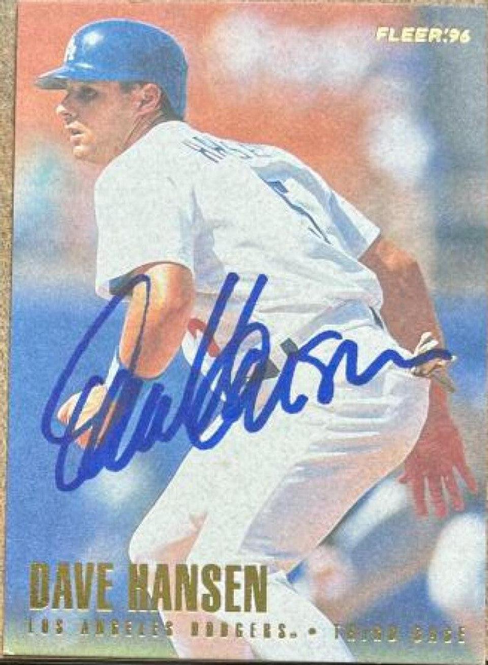 Dave Hansen Signed 1996 Fleer Baseball Card - Los Angeles Dodgers - PastPros