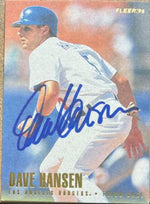 Dave Hansen Signed 1996 Fleer Baseball Card - Los Angeles Dodgers - PastPros