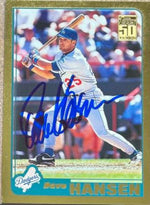 Dave Hansen Signed 2001 Topps Gold Baseball Card - Los Angeles Dodgers