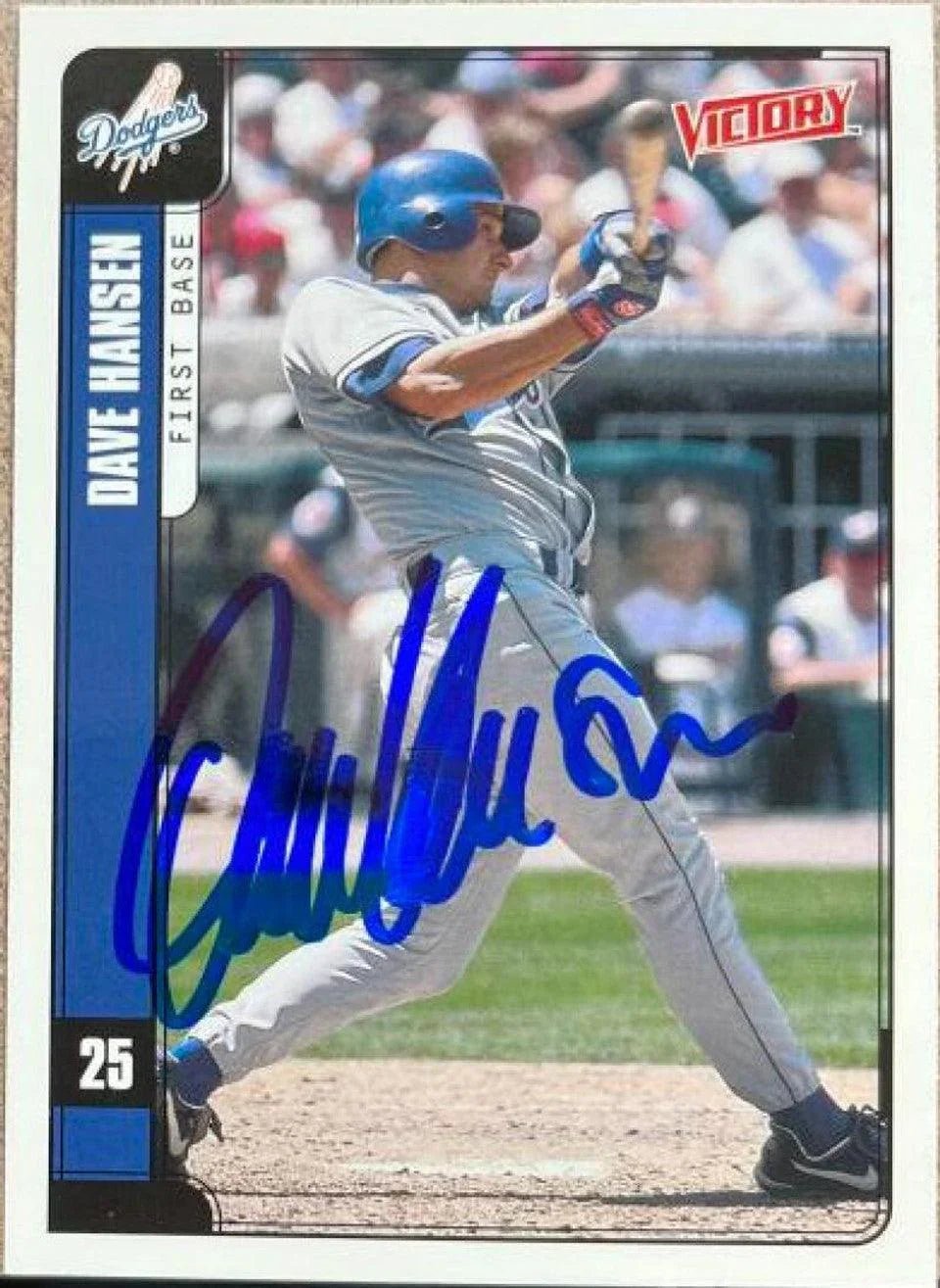 Dave Hansen Signed 2001 Upper Deck Victory Baseball Card - Los Angeles Dodgers