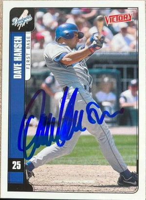 Dave Hansen Signed 2001 Upper Deck Victory Baseball Card - Los Angeles Dodgers