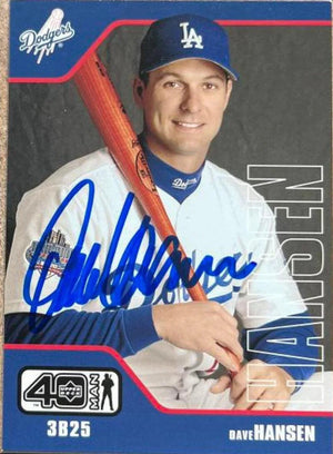 Dave Hansen Signed 2002 Upper Deck 40 Man Baseball Card - Los Angeles Dodgers