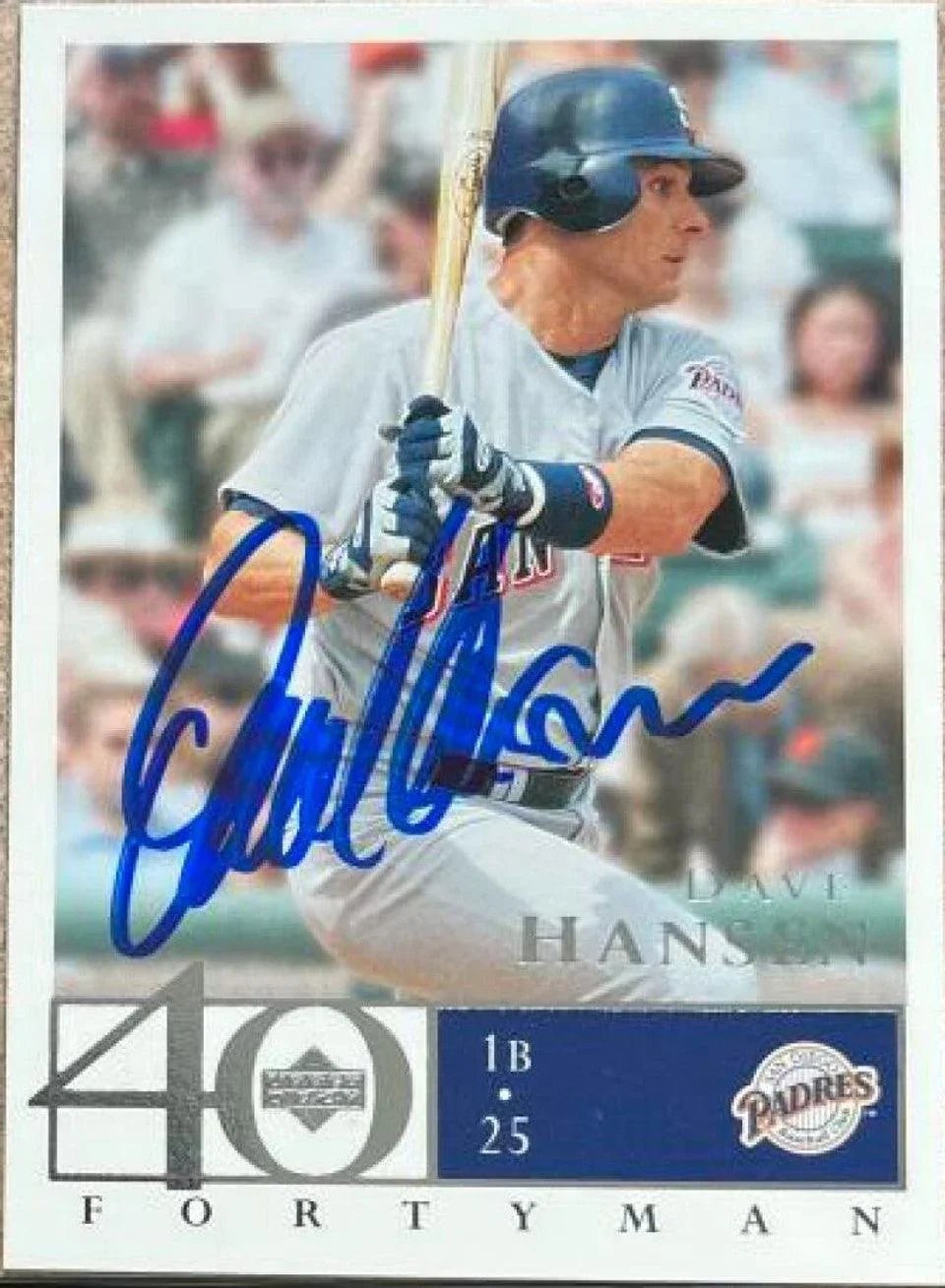 Dave Hansen Signed 2003 Upper Deck 40 Man Baseball Card - San Diego Padres