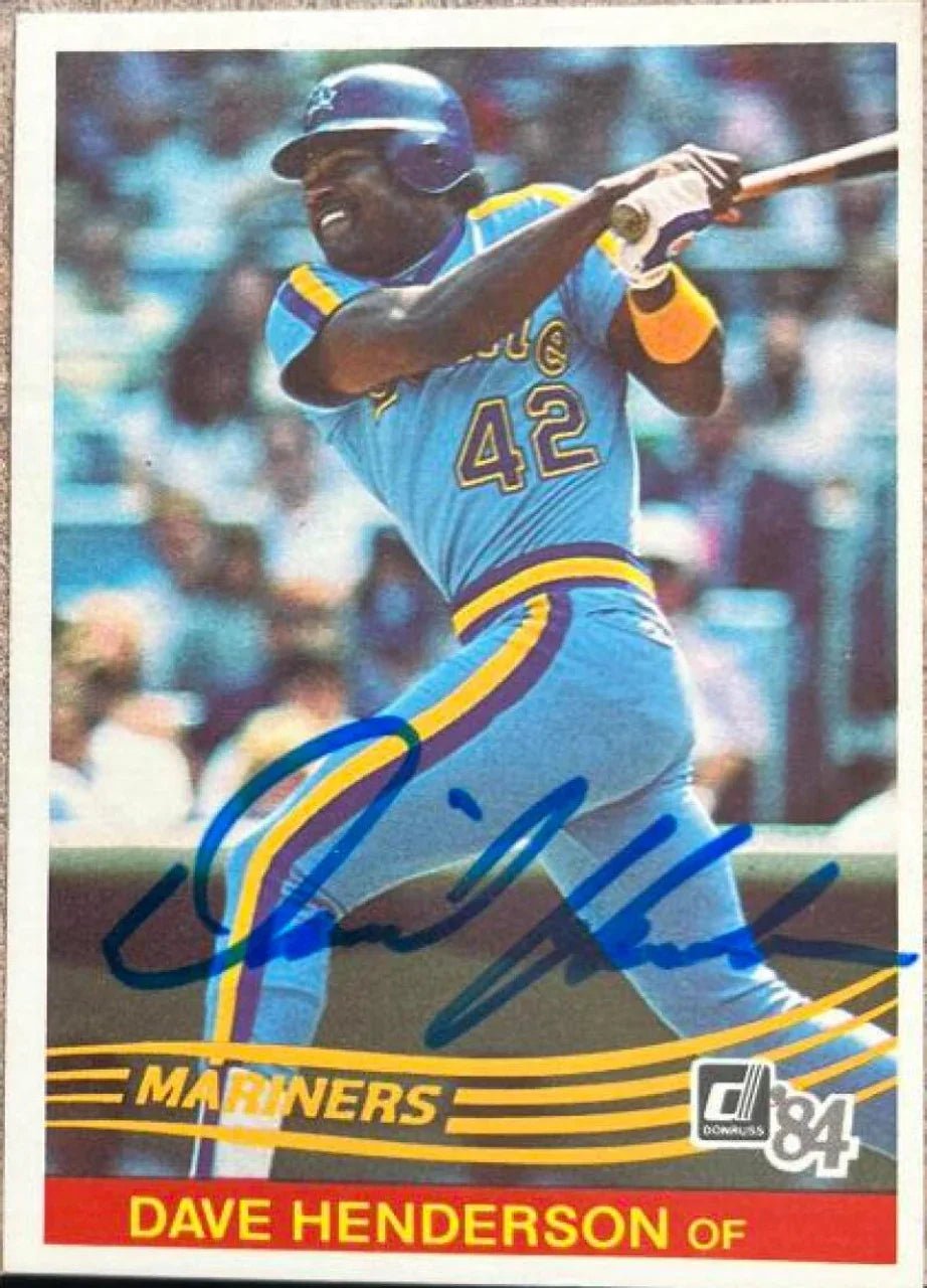 Dave Henderson Signed 1984 Donruss Baseball Card - Seattle Mariners