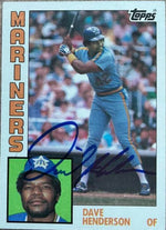 Dave Henderson Signed 1984 Topps Baseball Card - Seattle Mariners - PastPros
