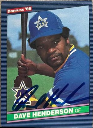Dave Henderson Signed 1986 Donruss Baseball Card - Seattle Mariners - PastPros