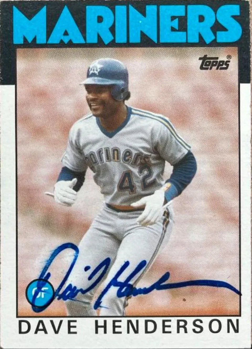 Dave Henderson Signed 1986 Topps Baseball Card - Seattle Mariners - PastPros