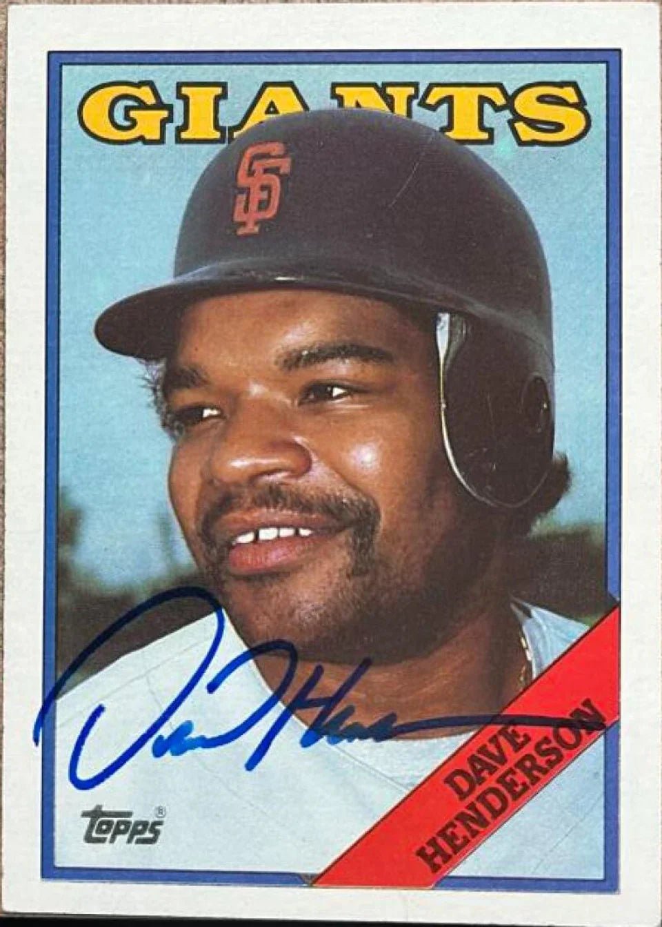 Dave Henderson Signed 1988 Topps Baseball Card - San Francisco Giants - PastPros
