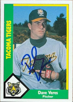 Dave Veres Signed 1990 CMC Baseball Card - Tacoma Tigers