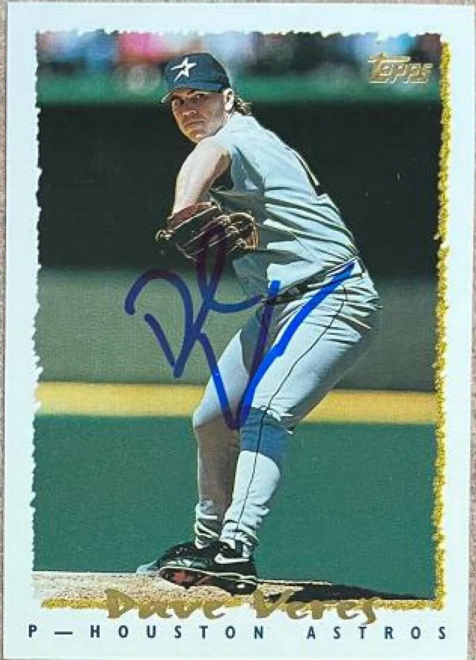 Dave Veres Signed 1995 Topps Baseball Card - Houston Astros