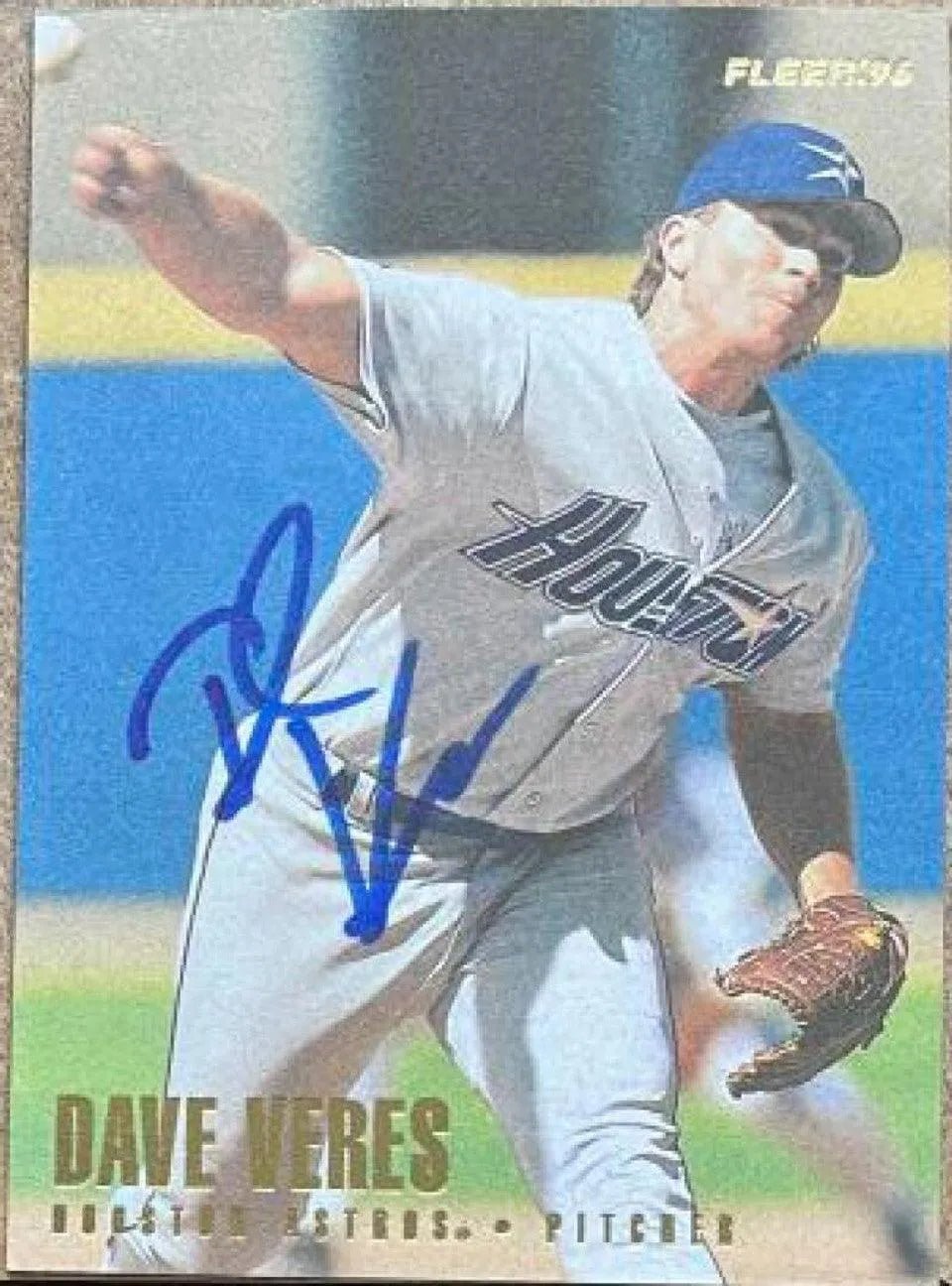 Dave Veres Signed 1996 Fleer Baseball Card - Houston Astros