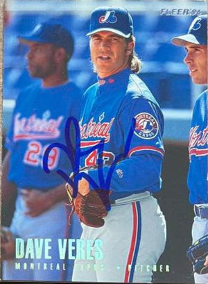 Dave Veres Signed 1996 Fleer Tiffany Update Baseball Card - Montreal Expos
