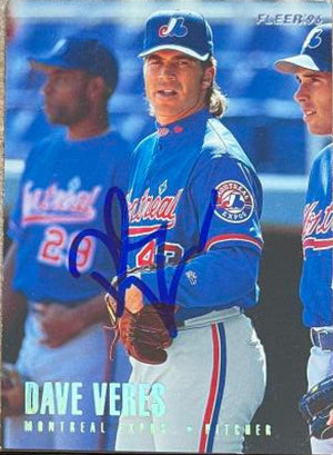 Dave Veres Signed 1996 Fleer Tiffany Update Baseball Card - Montreal Expos - PastPros