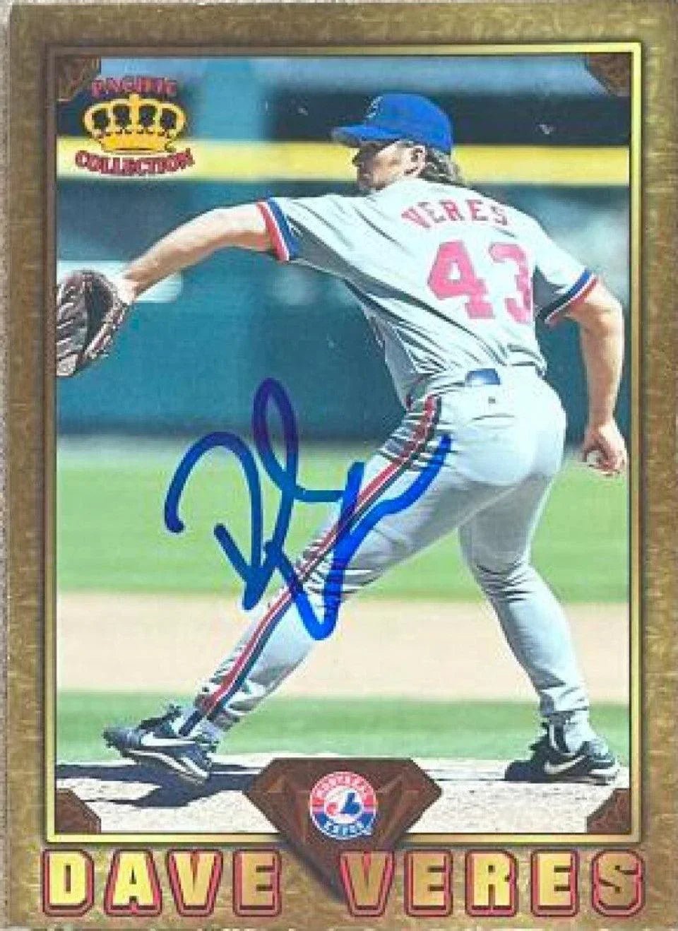 Dave Veres Signed 1996 Pacific Prism Invincible Baseball Card - Montreal Expos